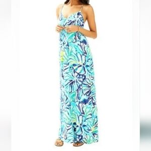 🩵 NWOT Lilly Pulitzer Philomena Pool Blue Maxi Dress XL
